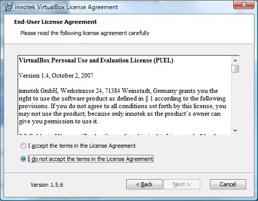 License Agreement Window
